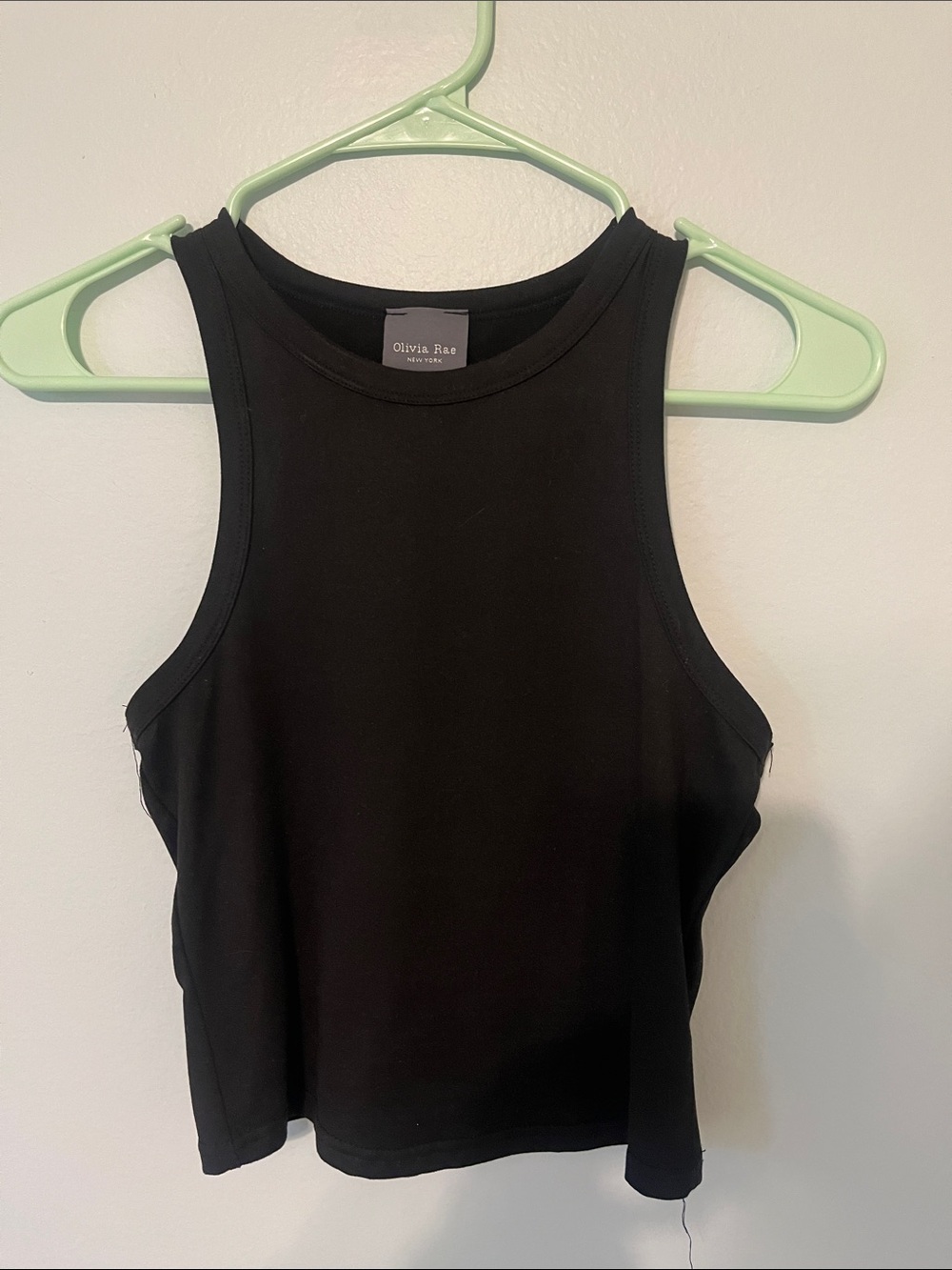 Olivia Rae Black High-Neck Ribbed Tank